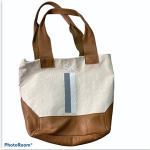 Parker Thatch Canvas Leather Tote Shopper Bag GUC